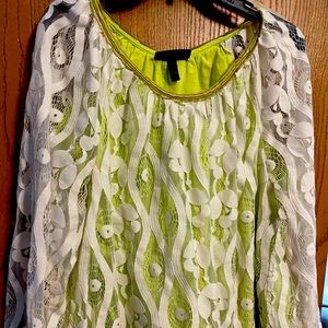 Pretty lime green with lace overlay blouse
